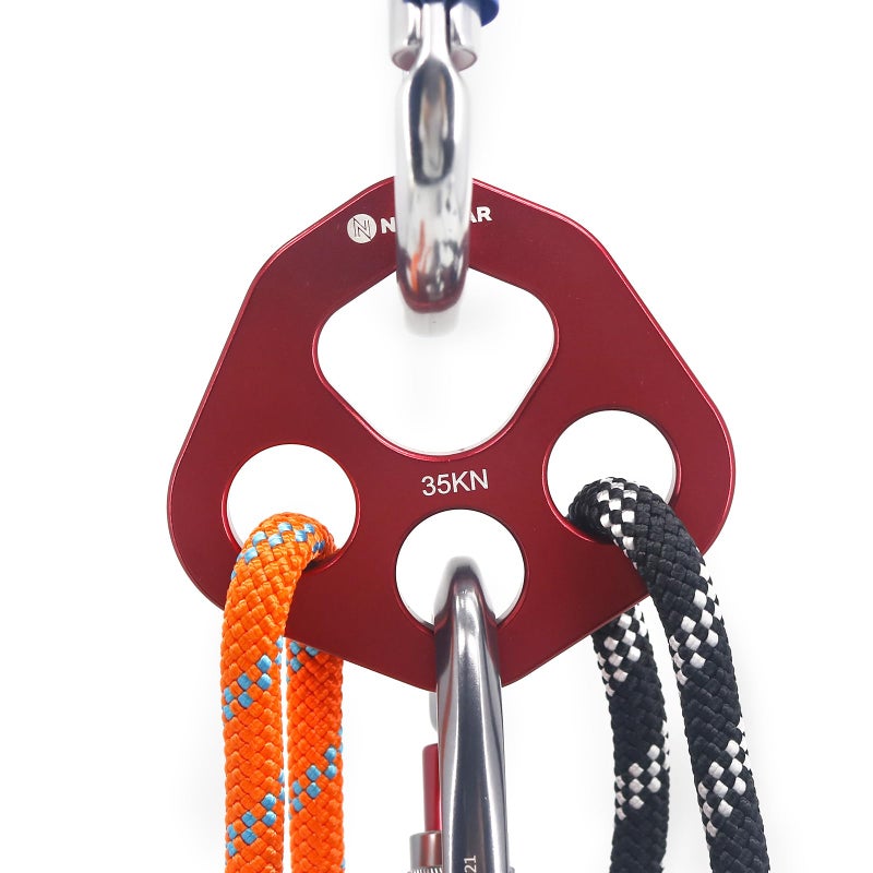 NewDoar Descender Plate 20KN Paw Rigging Plate 4 Holes Rock Climbing Gear(4 holes/20KN Red) - Image 4